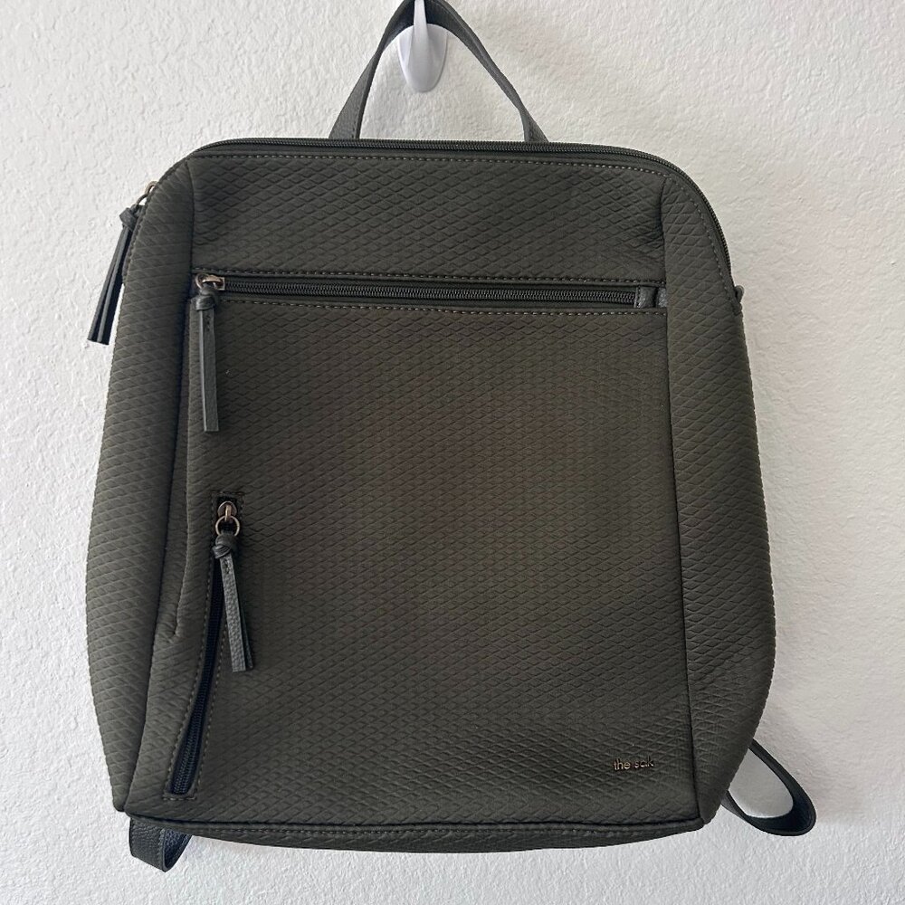 The Sak Olive Green Textured Neoprene Backpack
